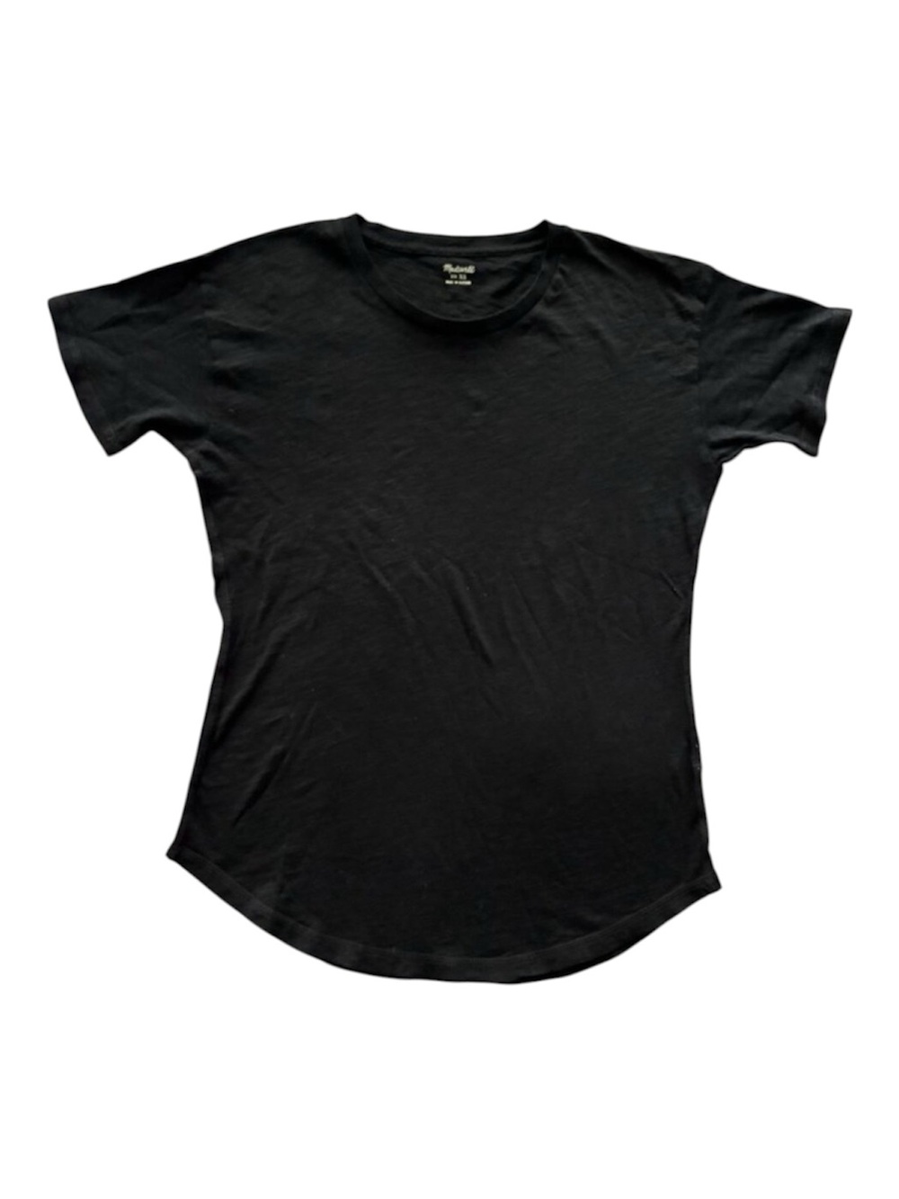 Madewell Whisper Cotton Crewneck Tee in Black size XS Soft Essential Basic